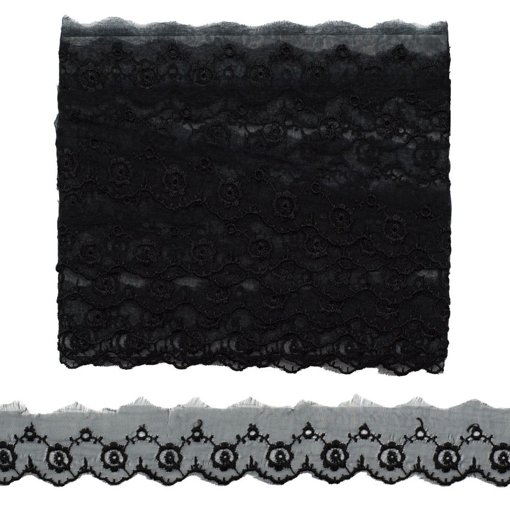 Кружево капроновое 36 мм / 6.6 м (±4 см) 0574-1019, черный