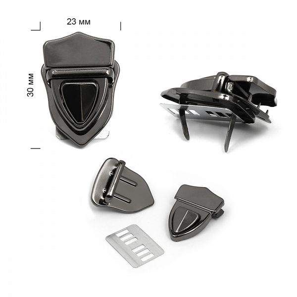 Замок цупферный 107995 23х30мм цв.черный никель уп.2 шт