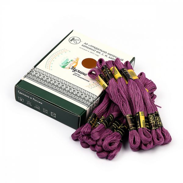 Мулине ПНК им.Кирова цв.2003 сиреневый, 24 мотка по 8 метров