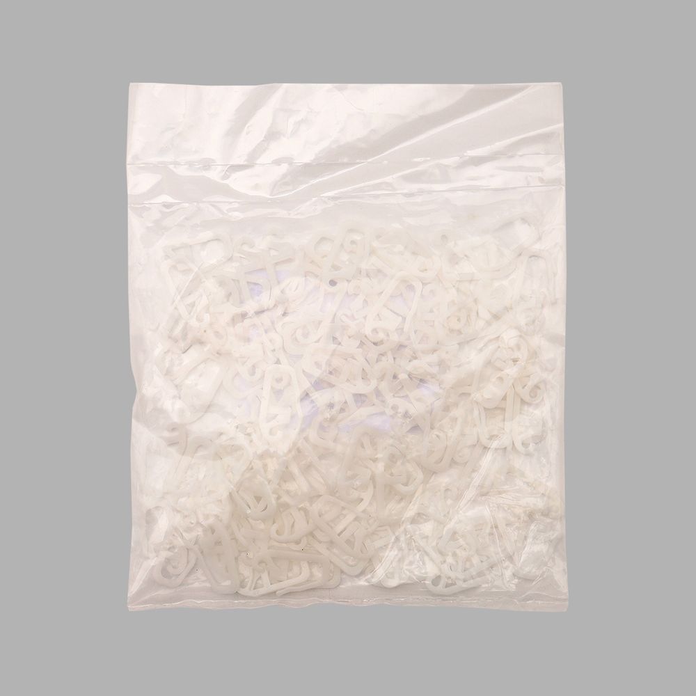 Крючки шторные для карниза 27 мм, ⌀7 мм, пластик, белый, 100 шт, (PPA641)