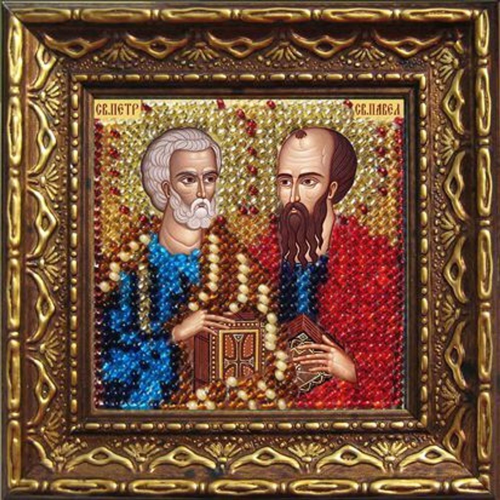 Вышивальная мозаика, Икона Св. Апостолы Петр и Павел, 6.5х6.5 см