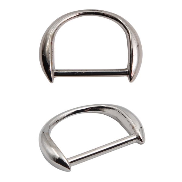 Полукольцо декоративное металл внутр. 18 мм (внешн. 25х18 мм), 2 шт, серебро никель, MT-1855