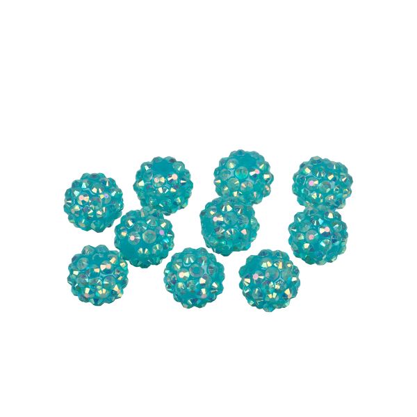 Бусины пластик ⌀14 мм, 10 шт, №05 голубой, Zlatka BWR-14