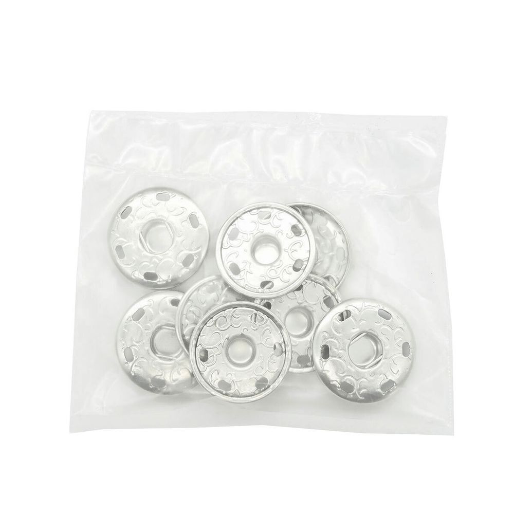 Кнопка пришивная металл ⌀25.0 мм, никель, 4 шт, КПР1