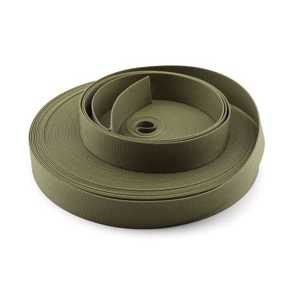 Стропа (ременная лента) 25 мм / 25 метров, толщ. 1.0 мм, [21 г/пог.м], 100% нейлон, хаки