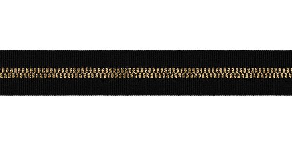 Лента отделочная 25.0 мм / 50 метров, р.90292, 63 черный с золотом, Gamma р.90292