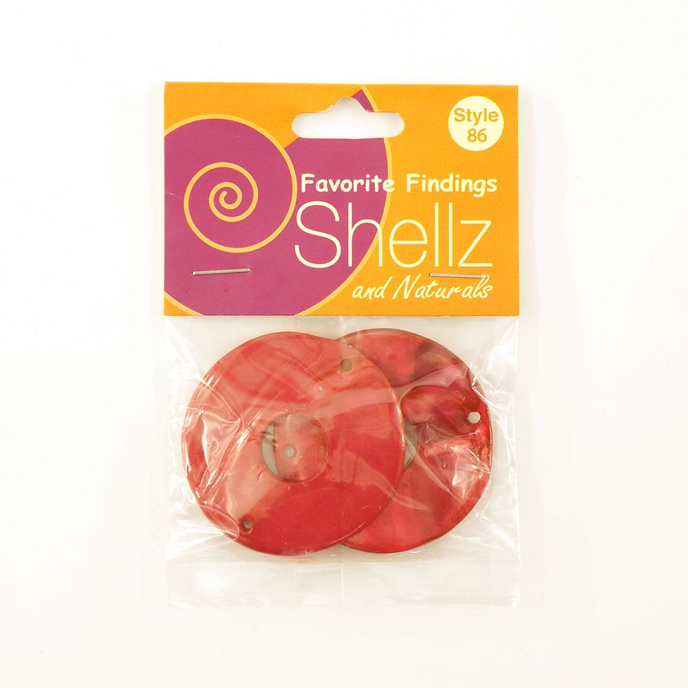 Пуговицы Shellz &amp; Natural Large Shell, красный, 2 шт, Blumenthal Lansing
