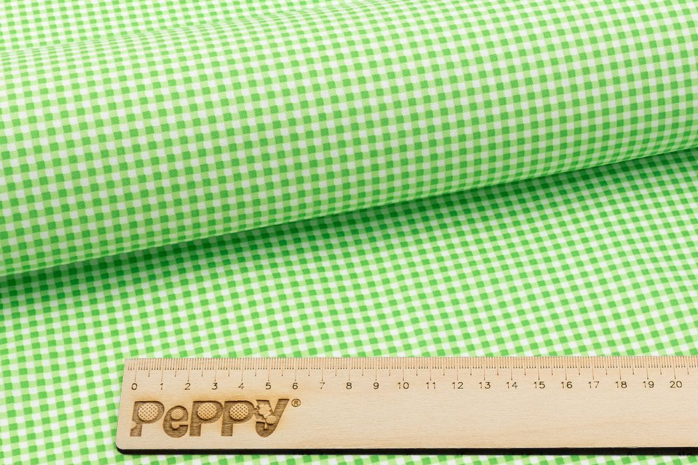 Ткань для пэчворка Peppy Бабушкин сундучок, отрез 50х55 см, 140 г/м², БС-48 клетка зеленый, Peppy