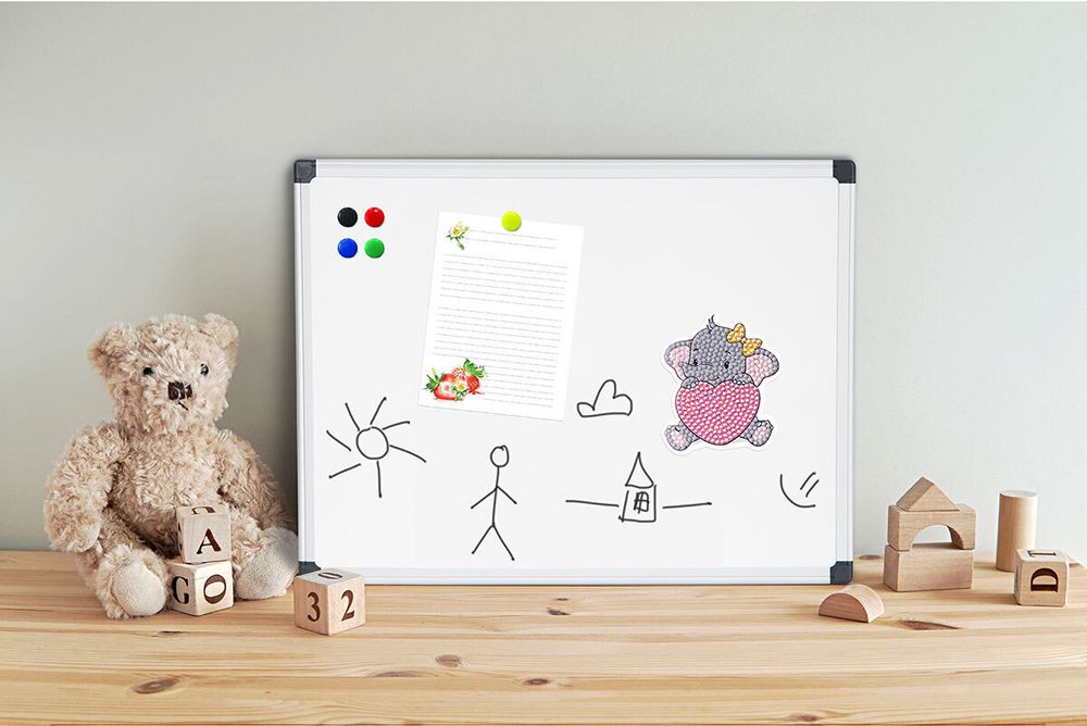 Алмазная (кристальная) мозаика Фрея, магнит Слоник, 7х8.5 см