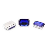 Хрустальные стразы в цапах прямоугольные (серебро) сапфир 13х18мм, 3 штук Astra&Craft, ПЦ009НН1318