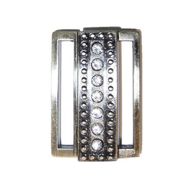 Пряжка ременная металл 35х25 мм, 10 шт, со стразами, 23 шлифованный никель (с лаковым покрытием), Micron GB 1116
