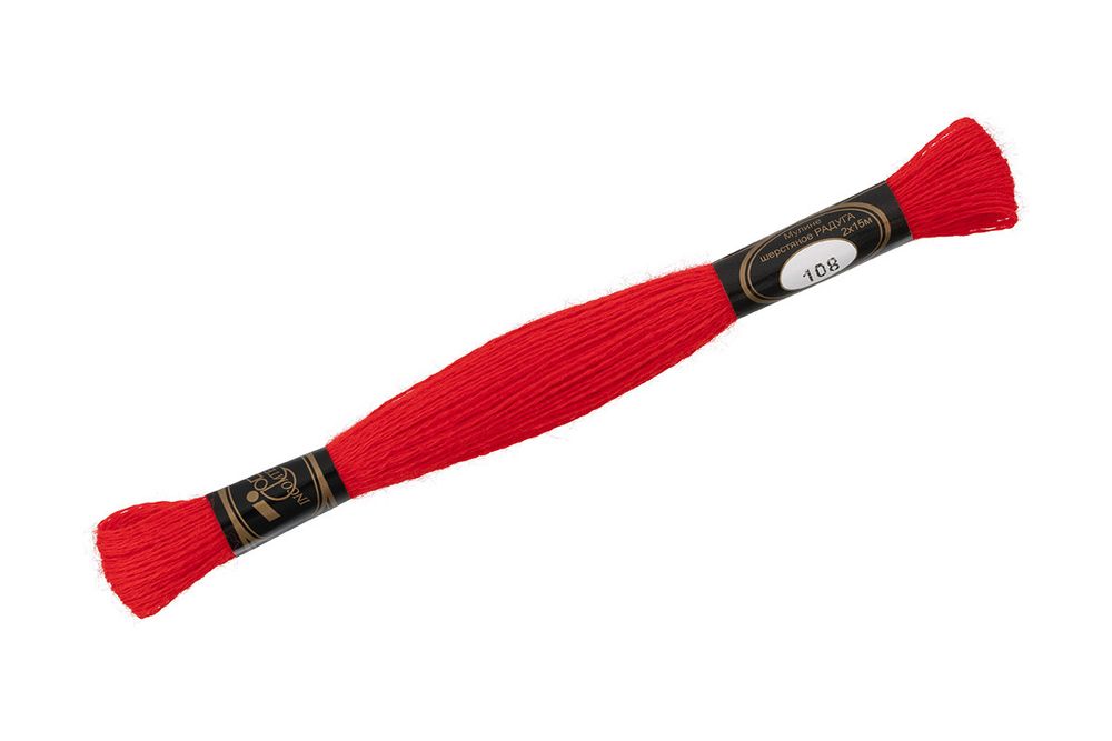 Мулине Радуга, цв.108 алый, Россия, 8 мотков по 15 метров