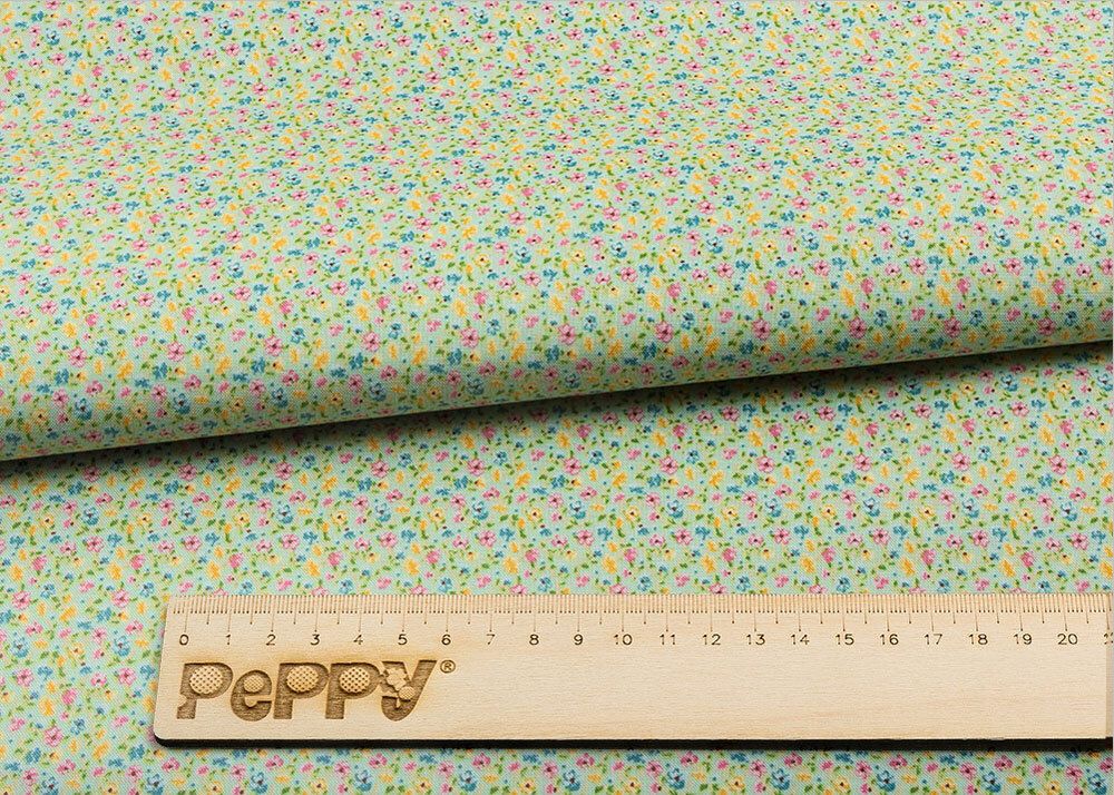 Ткань для пэчворка Peppy Нежная история, отрез 50х55 см, 146 г/м², НИ-16 зеленый, Peppy