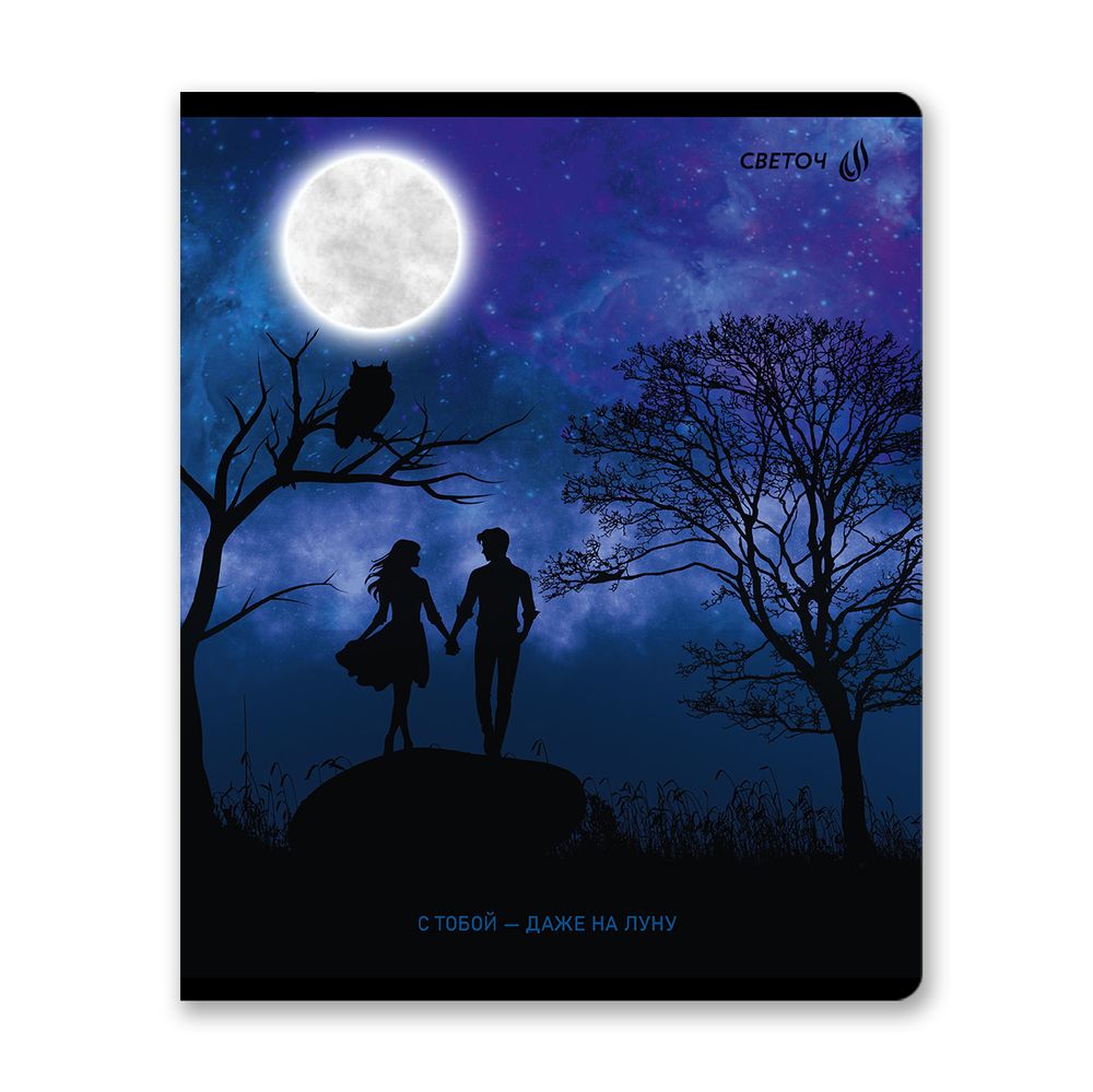 Тетрадь ученическая общая, глянцевая ламинация A5 60 л. на скобе 65 г/м², белизна 100% 10 шт клетка, 01519 Романтика заката, Светоч Т200