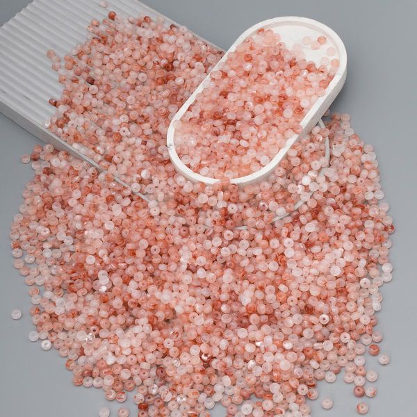 Бусины акрил 4х7 мм, 500 г, прозрач. в цвете, шайба, AD080 розовый кварц, (7748710)2460 , Astra&Craft