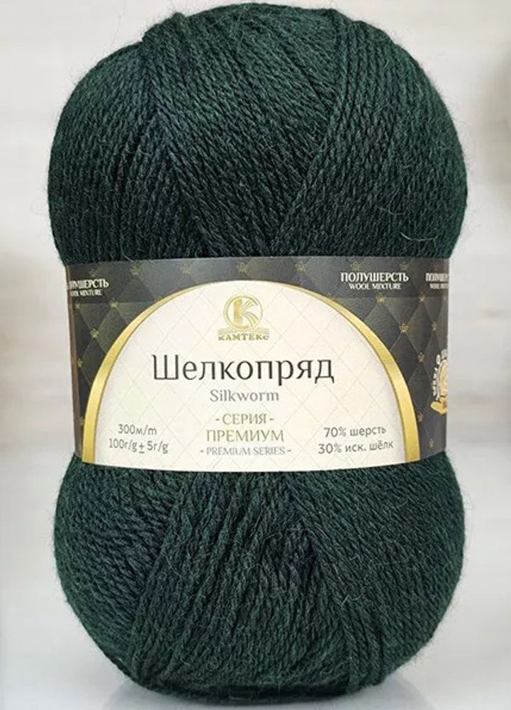 Пряжа Камтекс Шелкопряд / уп.5 мот. по 100 г, 300 м, цв.110 зеленый