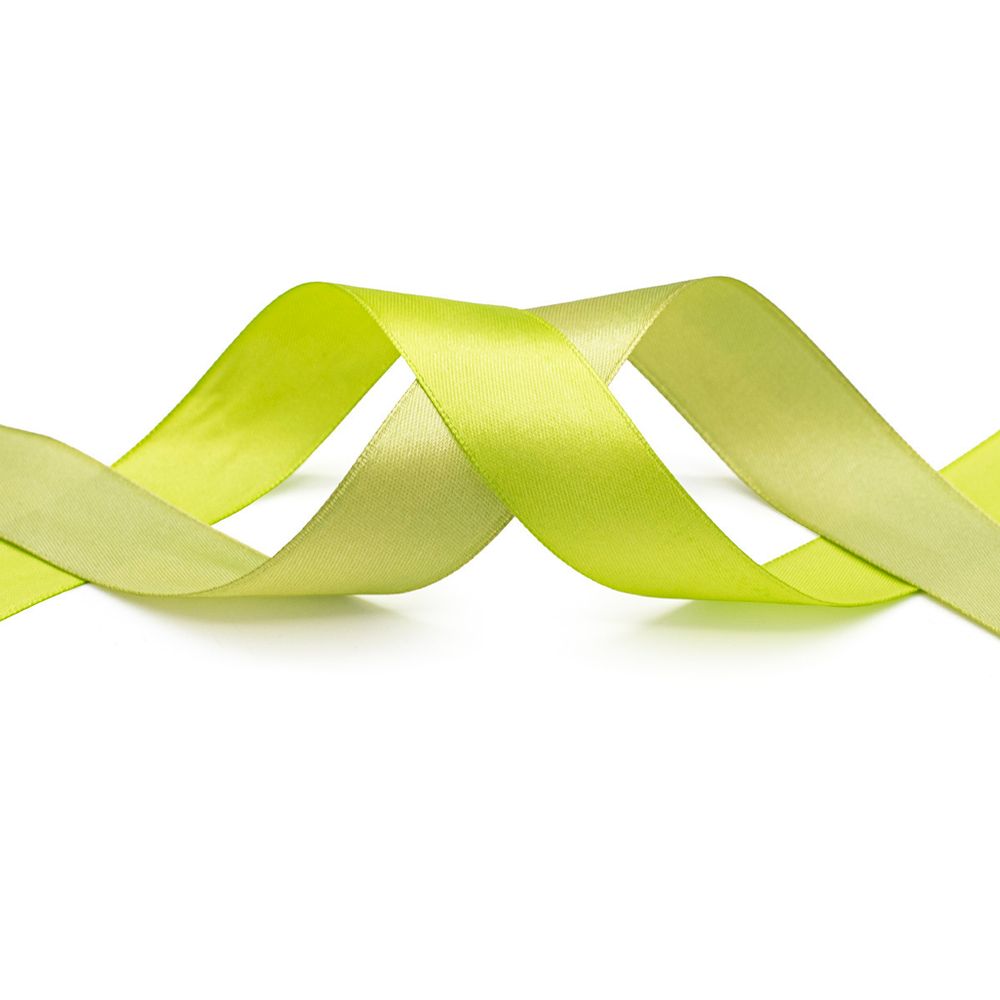Набор атласных лент 2,5 см, 32.9 м, 2 ролика в упаковке, яр.фисташковый /травяной