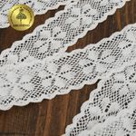 Кружево вязаное (тесьма) 35 мм / 10 метров, TBY.2444 цв.белый, Kruzhevo