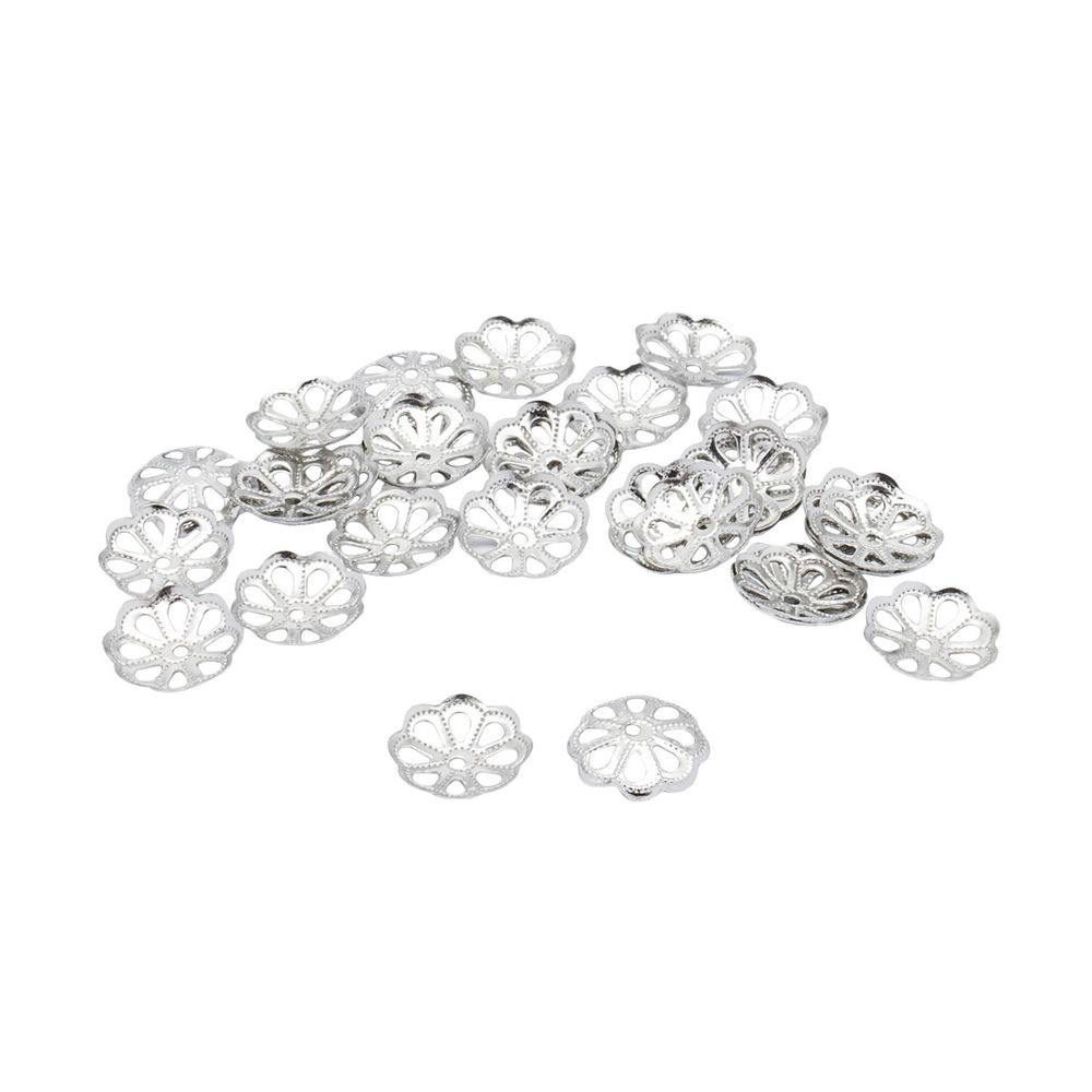 Шапочка для бусин, 12мм 30 шт/упак, Astra&Craft (Никель), 4AR199