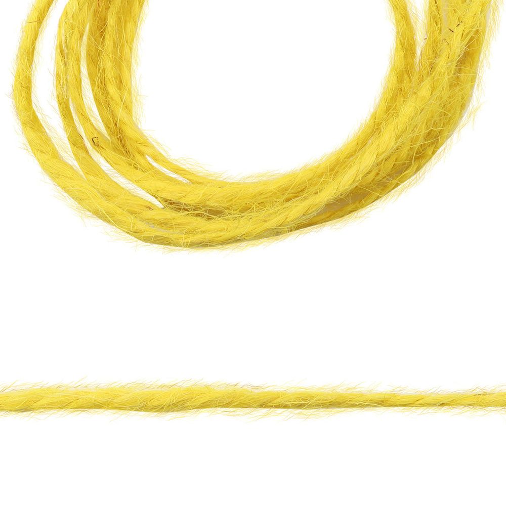 Шпагат джутовый 2-х ниточный 1.12 мм, 50 м, 1120 текс, качество СВ, цветной (желтый), 74973