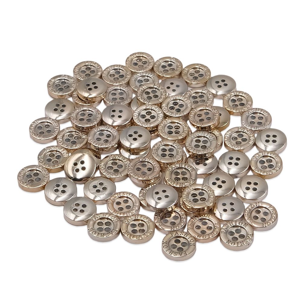 Пуговицы 4 прокола 18L (11мм), (Gold (золотой)) NE77, 72 шт