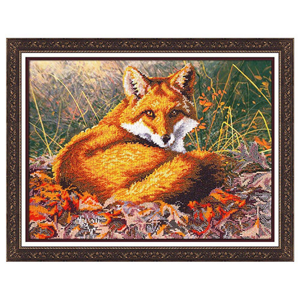 Набор для вышивания бисером Паутинка, Лисица 28х38 см, 900806