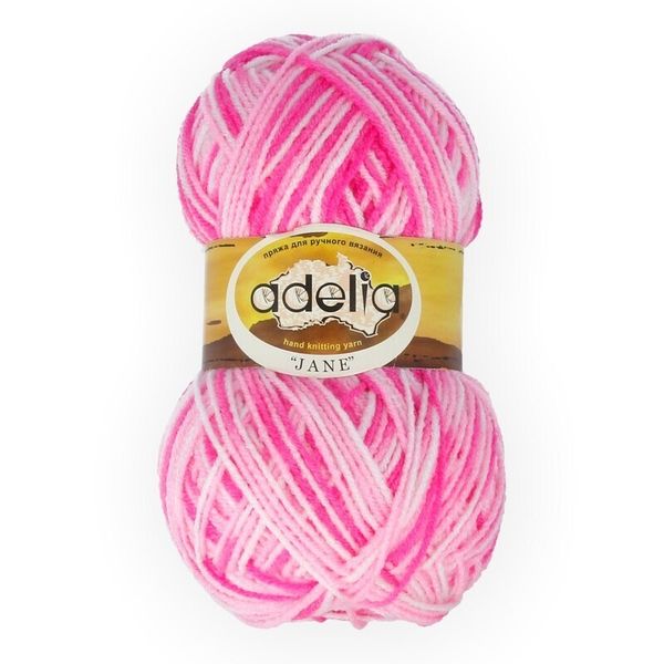 Пряжа Adelia Jane / уп.10 мот. по 50г, 227м, 11 белый-розовый-яр.розовый