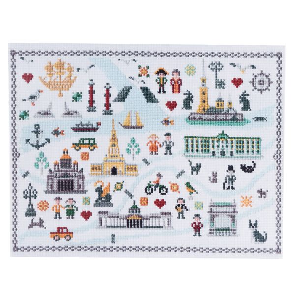 Набор для вышивания Прогулка по Санкт-Петербургу 27х20 см, Палитра, 06.005