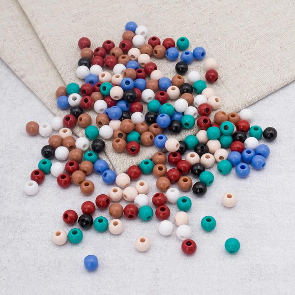Бусины пластик ⌀8 мм, 50 г, микс цвета, круглые, Astra&Craft (микс), 1AL121-2