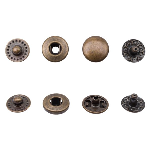 Кнопка Альфа (S-образная) ⌀10.0 мм, ≈144 шт, СТАЛЬ, антик, NEW STAR