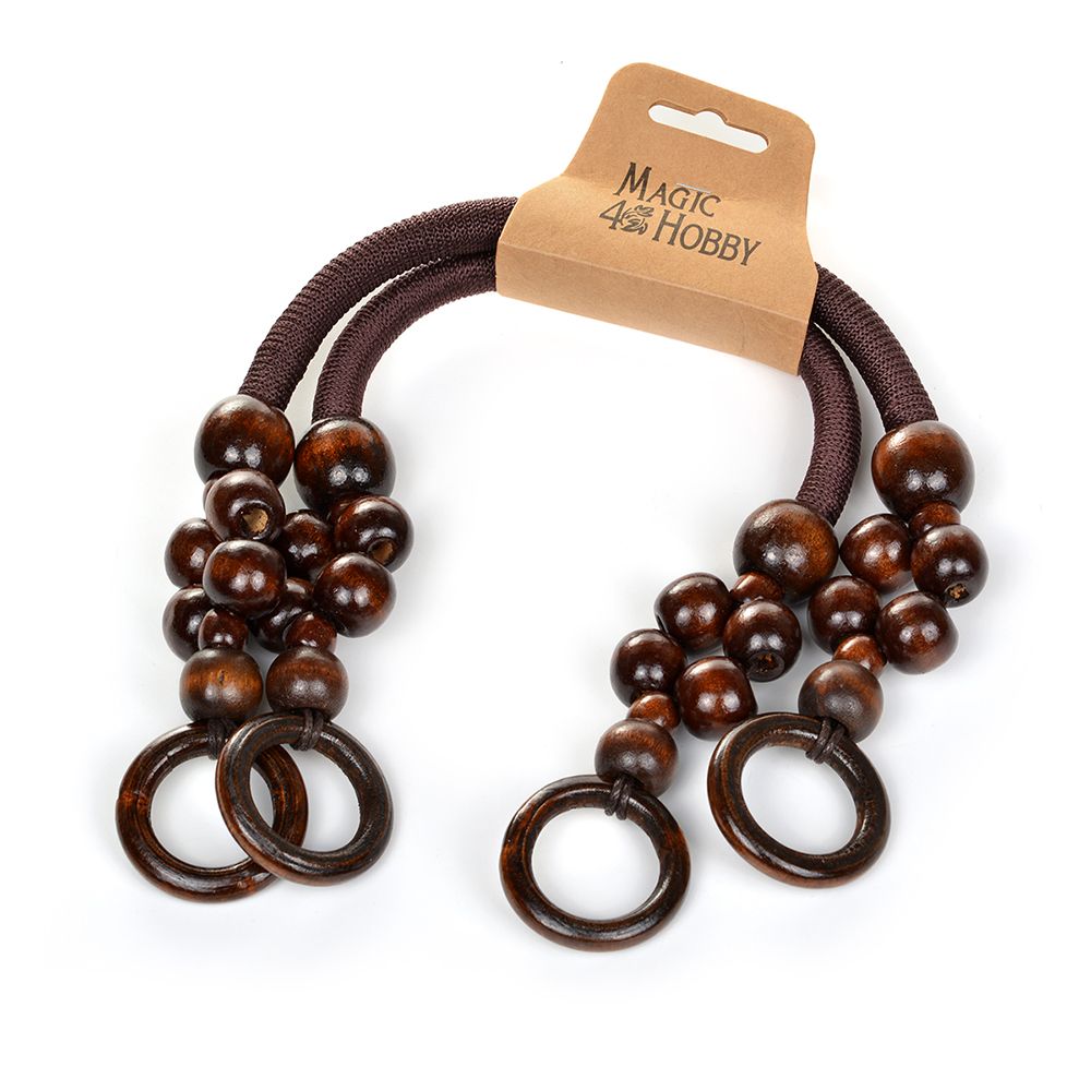 Ручка для сумки, вощен. шнур, длина 44 см, цв. коричневый, уп. 2 шт