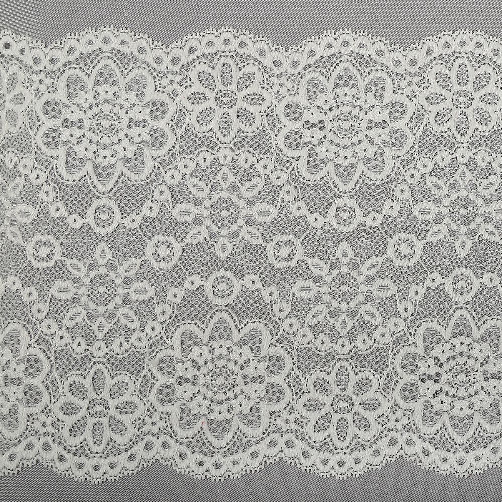 Кружево бельевое эластичное 185 мм / 25 м, 245, цв.004 сумрачно-белый, Kruzhevo