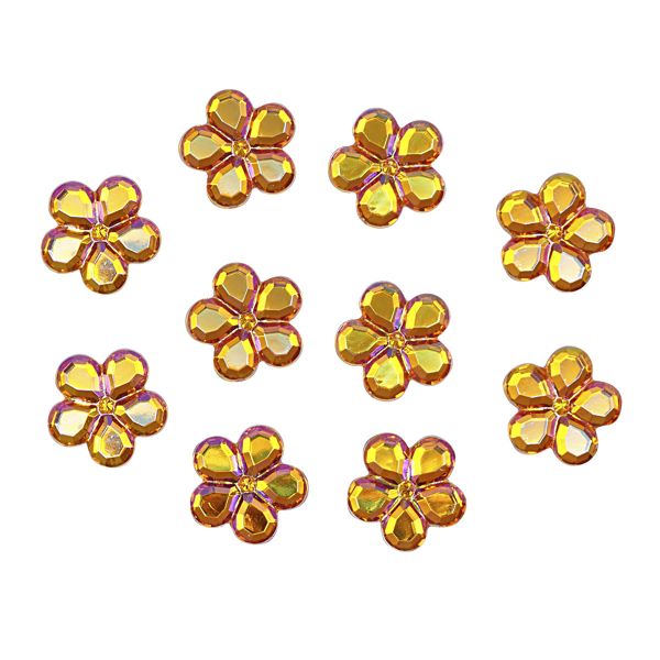 Украшения для скрапбукинга кабошоны Цветы,16мм, 10шт, оранжевый, Dress it up, 4817