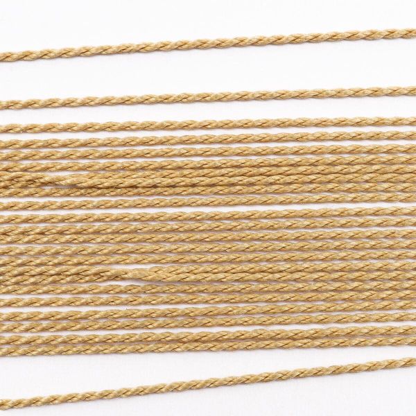 Шнур шелковый ⌀0.6 мм / 2 метра, с иглой, Астра, золотой