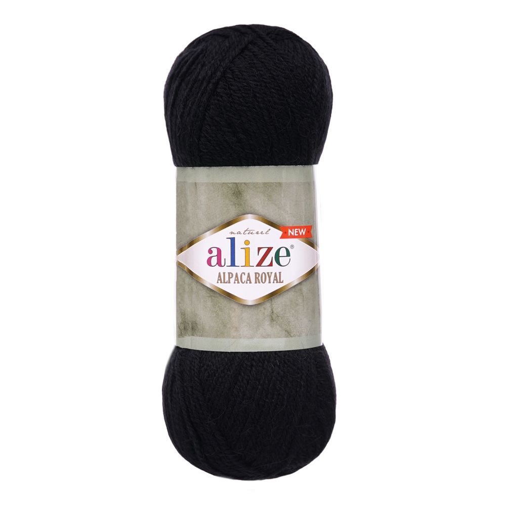Пряжа Alize (Ализе) Alpaca Royal New / уп.5 мот. по 100 г, 250м, (60 черный)