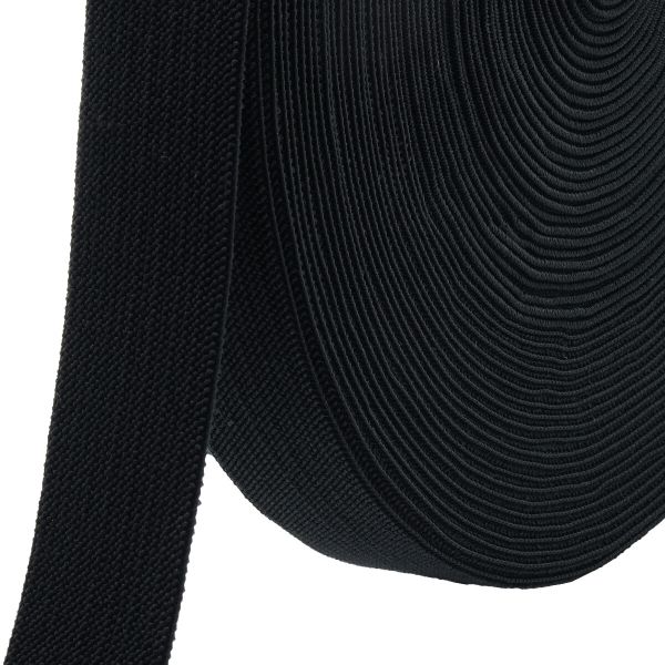 Резинка для подтяжек (помочная) 35.0 мм / 25 метров, черный