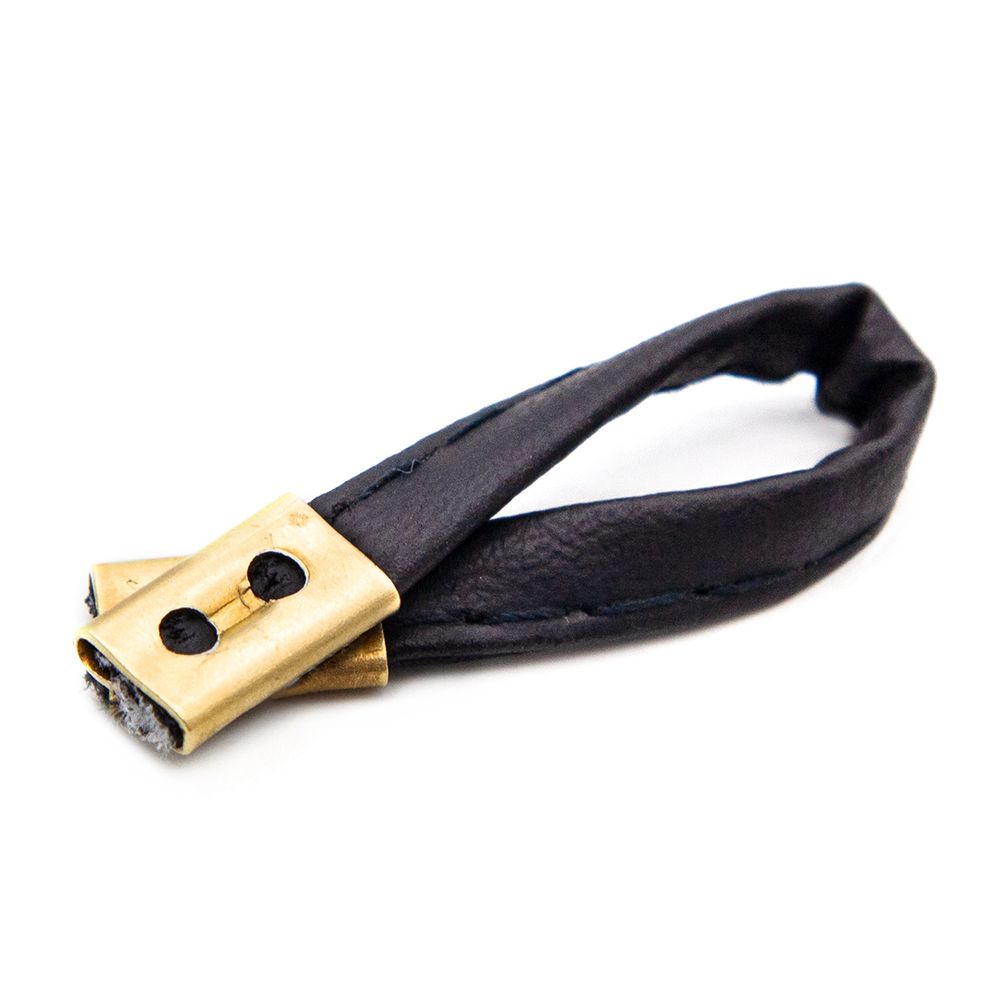 Вешалка для одежды 90х6 мм, из искусственной кожи, черный, упак. 20 шт