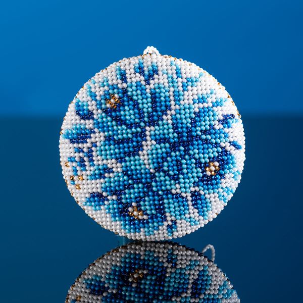 Набор для вышивания бисером Кроше (Радуга бисера) В716, Талисман Гжель 8х8см