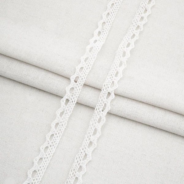 Кружево вязаное (тесьма) 10 мм / 18.2 метра, х/б, белый, А7428