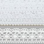 Кружево вязаное (тесьма) 35 мм / 25 м, бел, одностороннее, 545129