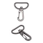 Карабин металл 25.0 мм (41х31 мм), никель черный, 10 шт