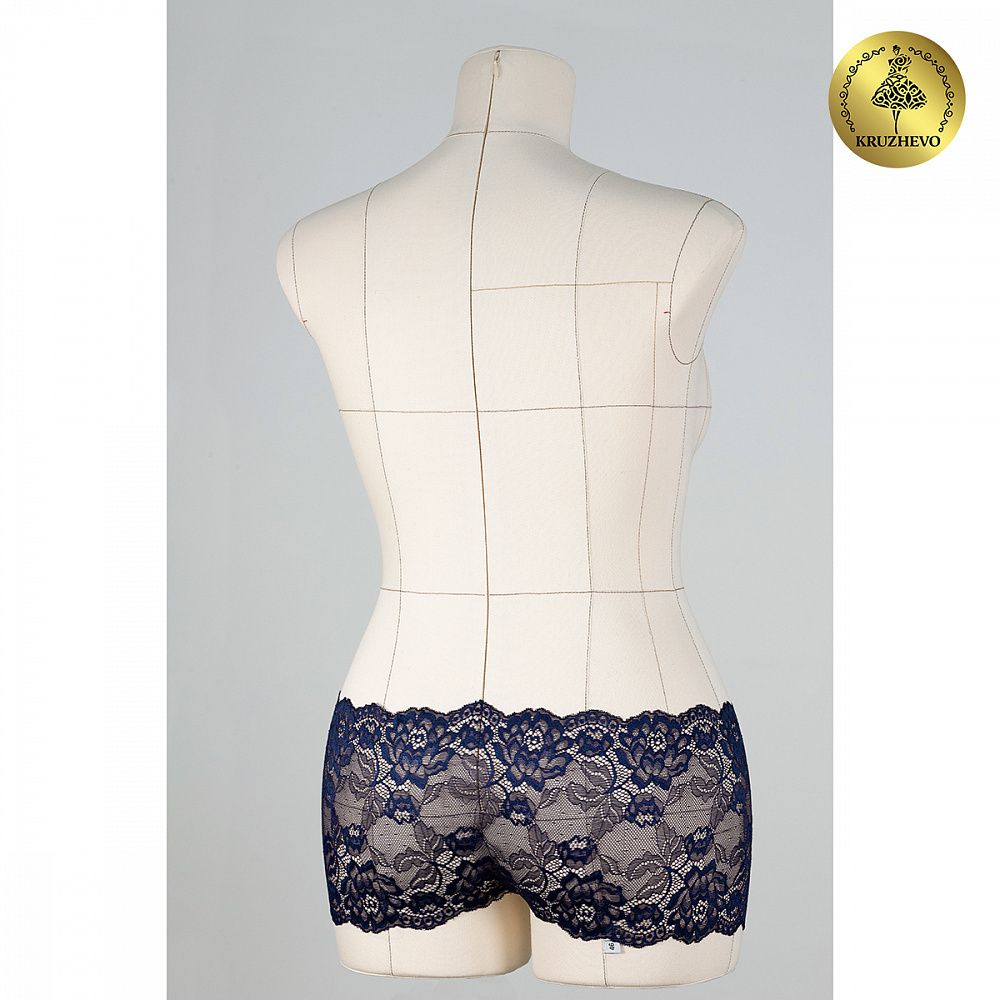 Кружево эластичное (стрейч) L838 180мм цв.06 т.синий, 25 м, Kruzhevo