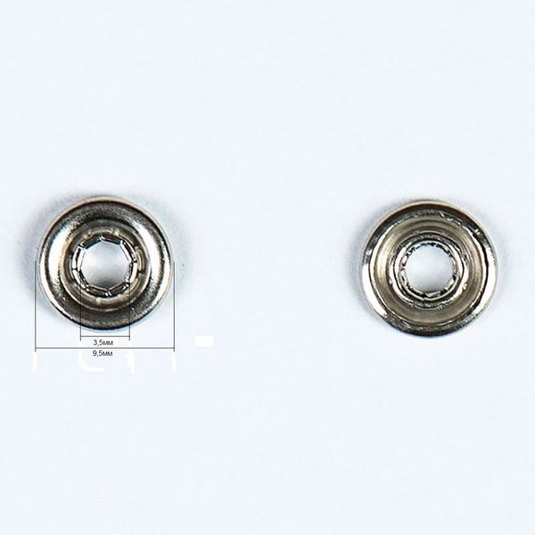 Часть кнопки рубашечной ⌀9 мм (B-часть), никель, 100 шт, S090526, BIG
