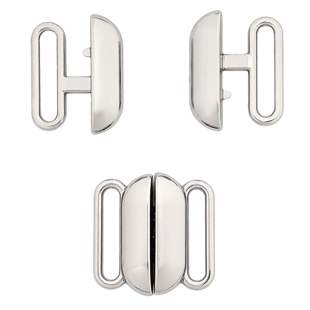 Застежки для купальника (бикини) металл 15.0 мм, никель, МВ_2235, 6 шт