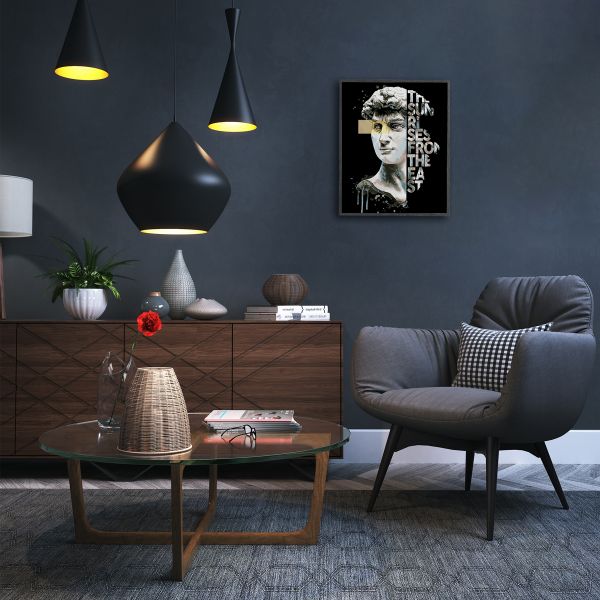 Картина по номерам Фрея PNB/PLB-300, (эффект черного холста) Интерьерный Давид, 50х40 см