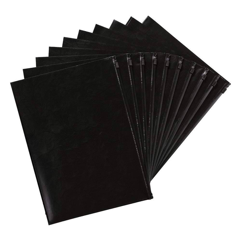 Папка-конверт на ZIP-молнии A4 180 мкм волокно, 10 шт, черный ЕС21123001, Expert Complete ЕС21123001