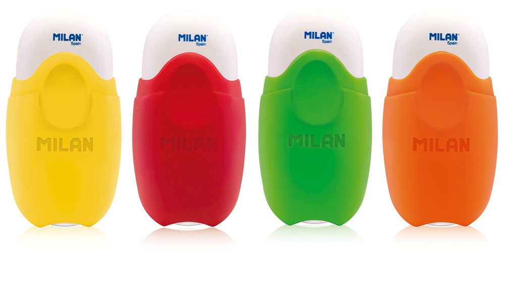 Ластик с защитной крышкой School 1012 Fluo 12 шт, CMMS1012, Milan