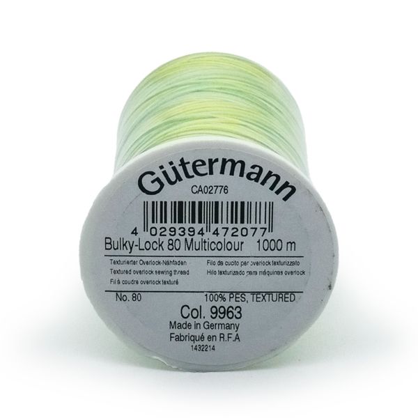 Нитка текстурированная Gutermann Bulky-Lock 80 multicolor, 1000 м, 9963, 1 катушка