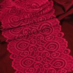 Кружево бельевое эластичное 180 мм / 3 м, TBY.L1351, цв.18-1750 карминовый красный, Kruzhevo