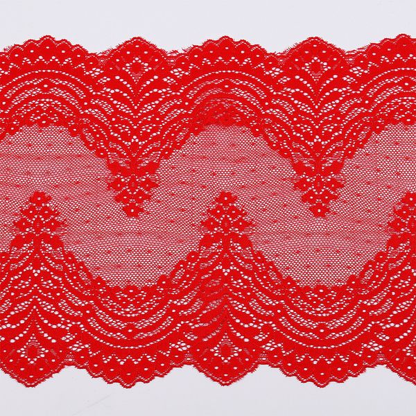 Кружево бельевое эластичное 230 мм / 10 м, 8036, цв.SD163 красный, Kruzhevo